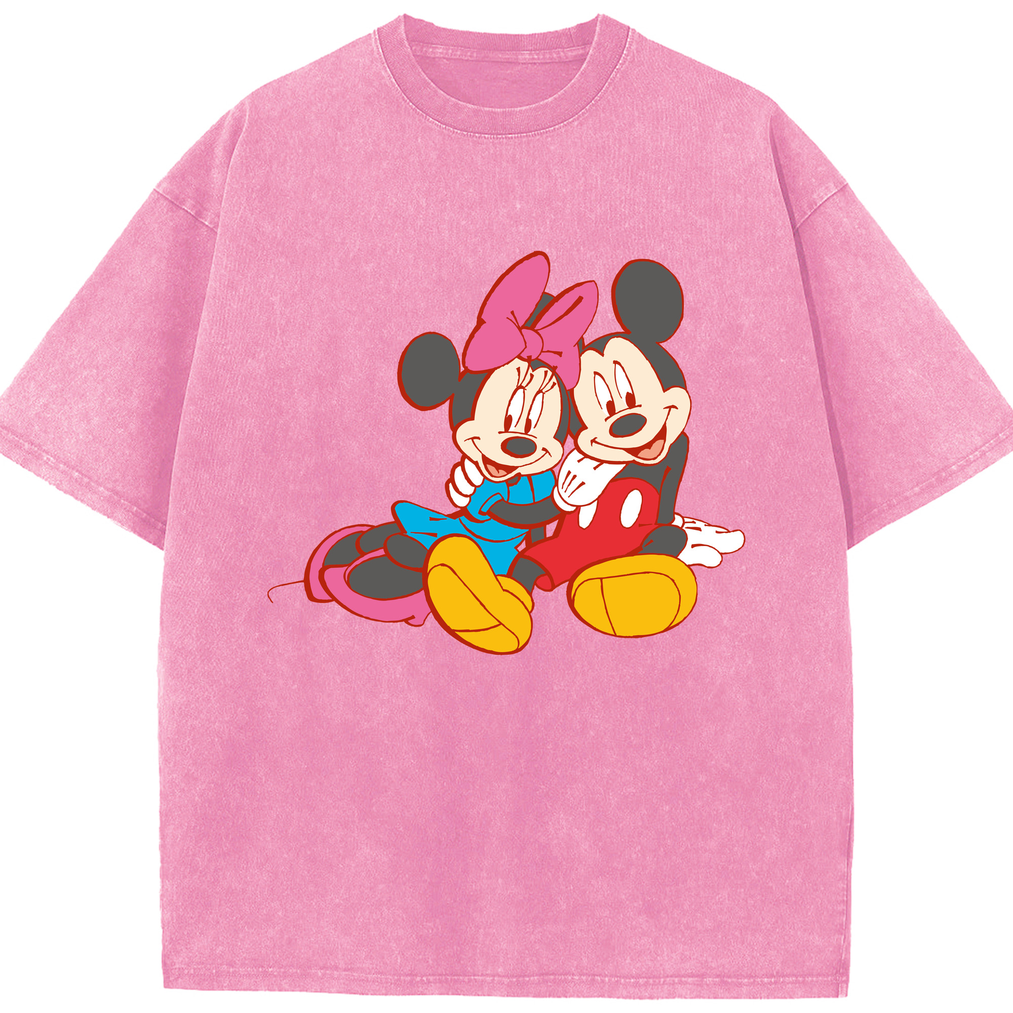 （画像用） ミッキーマウス Mickey Mouse 綿100% ヴィンテージ風 半袖Tシャツ（フロントプリント）